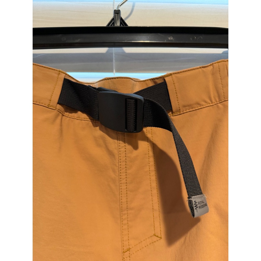 Royal Robbins Men's Active Fit Nylon Cargo Shorts Tan Size 36/7 Belted Quick Dry - Picture 4 of 7